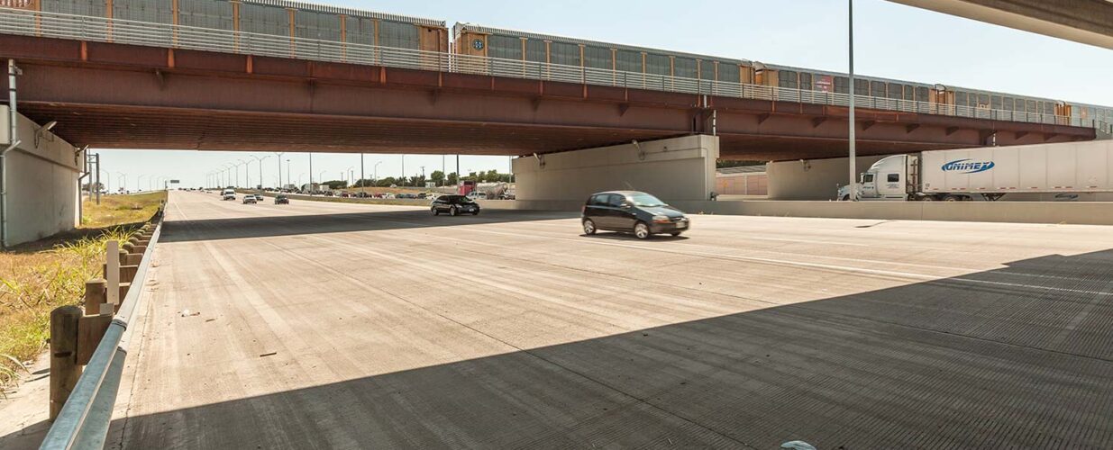 SH 360 SH 180 Division Street Interchange bridge above road